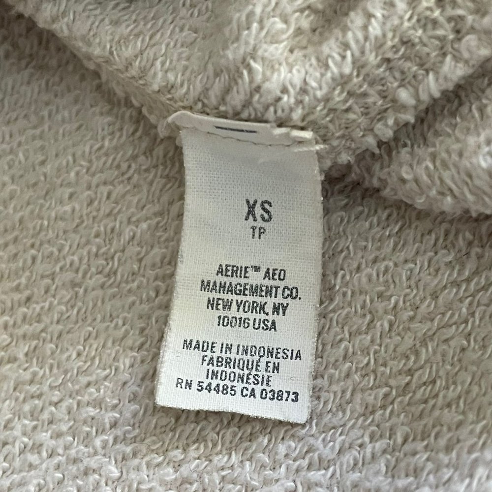 Aerie Sunday Soft Distressed Crewneck Cropped Sweatshirt Women's Size XS - Picture 6 of 8